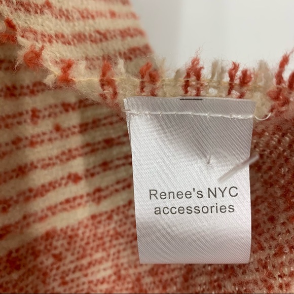 Renee’s Accessories Striped Plush Soft Cozy Knit Fringe Boho Scarf New Nwot - Picture 7 of 11